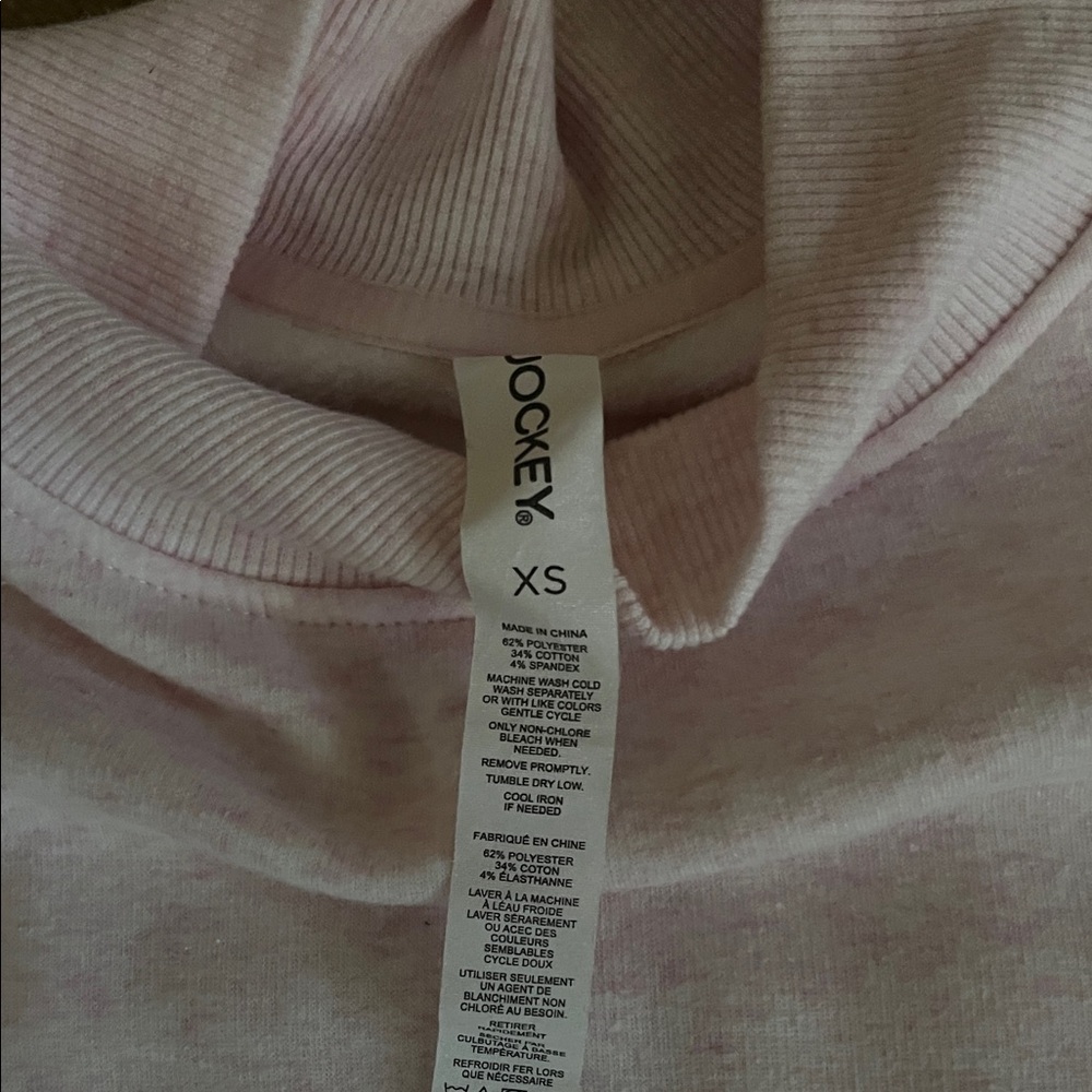 Jockey Women's Light Pink Cowl Neck Sweater